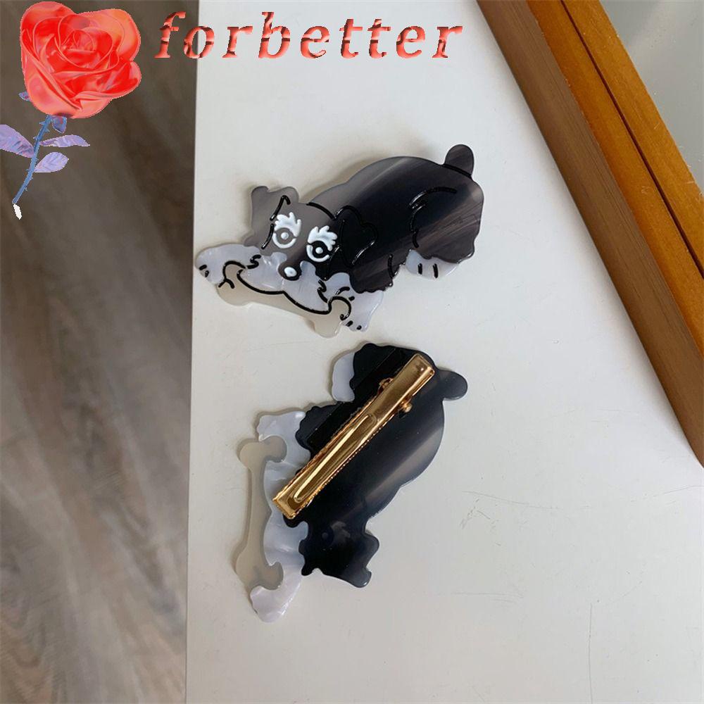 FORBETTER Kẹp Tóc Móng Vuốt Hình Xương Động Vật Axit Acetate Bằng Lông Thú Dày Dặn Sáng Tạo Cho Trẻ Em