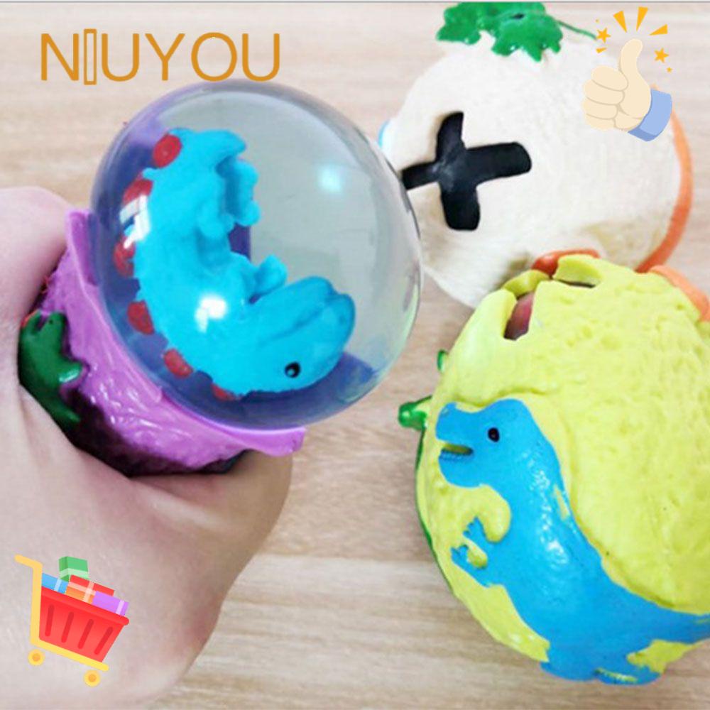 NIUYOU Đồ Chơi Nắn Bóp Đàn Hồi Giảm Stress Hình Trứng Khủng Long Màu Sắc Ngẫu Nhiên