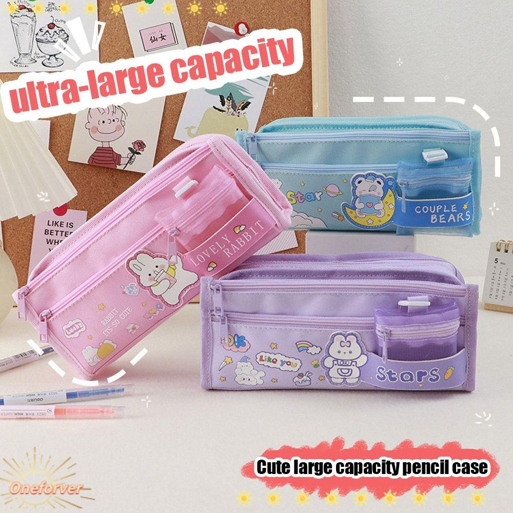 FOREVER Túi Đựng Bút Đa Năng Sức Chứa Lớn Họa Tiết Hoạt Hình Dễ Thương