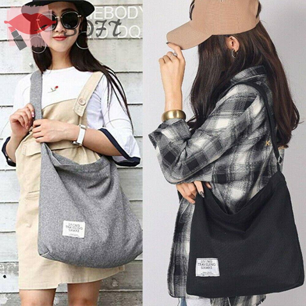 SOFTNESS Túi Xách Vải Cỡ Lớn Thời Trang Cho Nữ