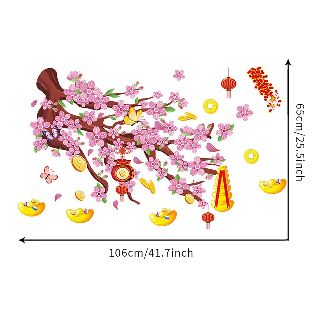 Miếng Dán Tường Trang Trí Năm Mới Phong Cách Trung Hoa
