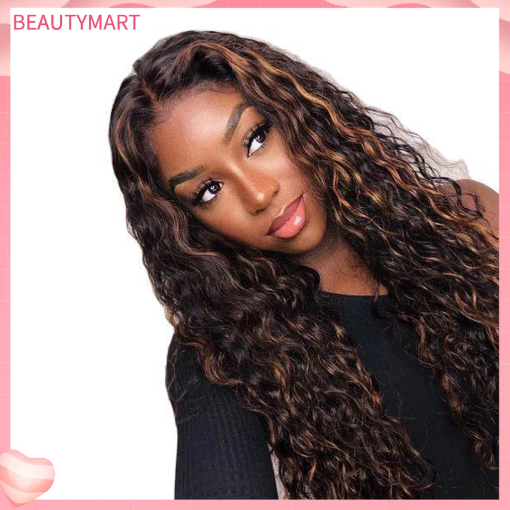 Bộ Tóc Giả Dài Xoăn Màu Nâu Đen Thời Trang Dành Cho Nữ
