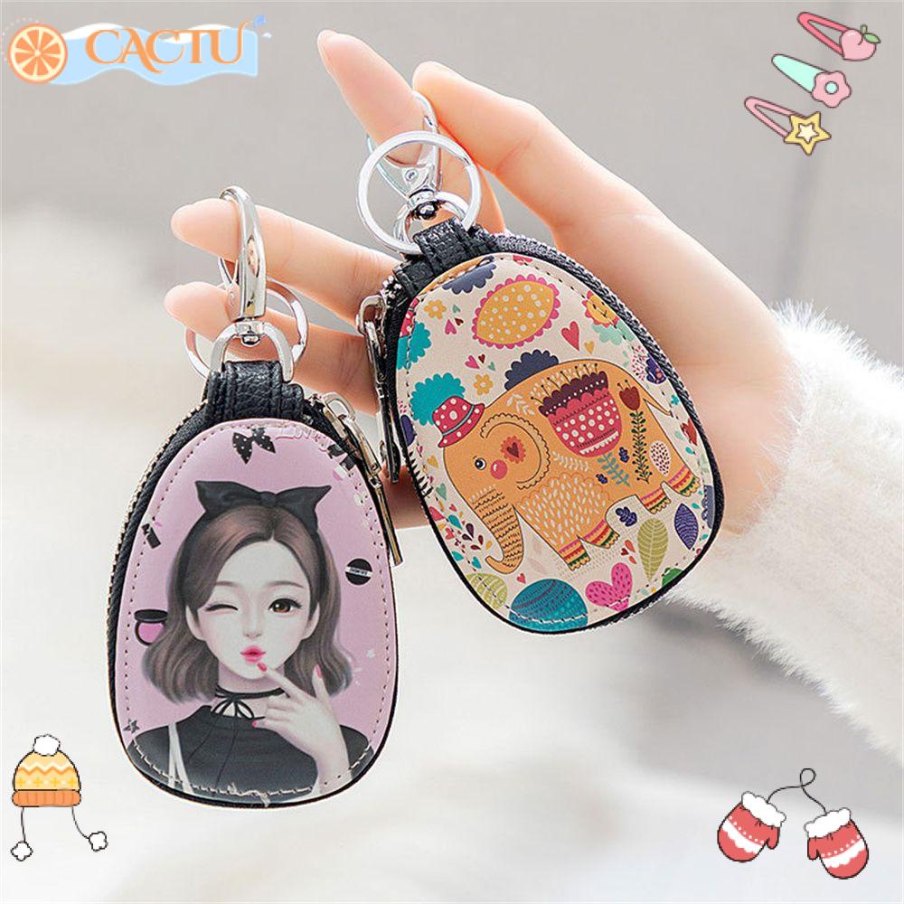 CACTU Ví Mini Đựng Tiền Xu Chìa Khóa Xe Hơi Cho Nữ Giá Đỡ