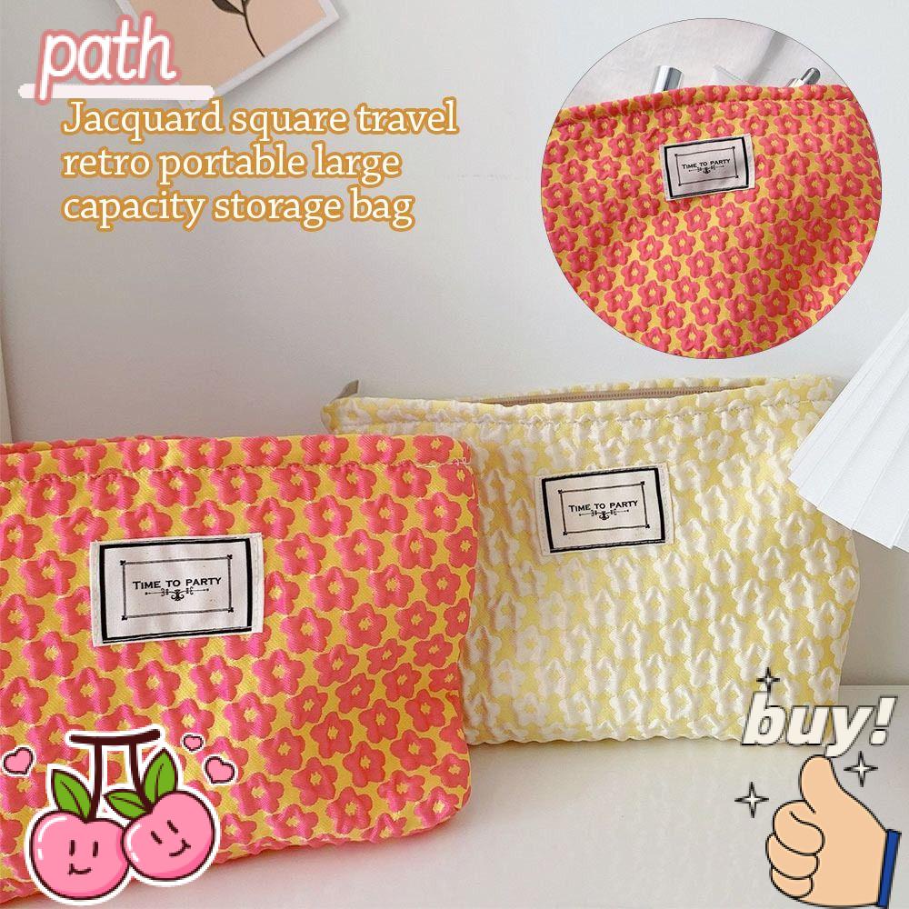 PATH Túi Đựng Đồ Trang Điểm Cỡ Lớn Họa Tiết Hoa Xinh Xắn Cho Nữ