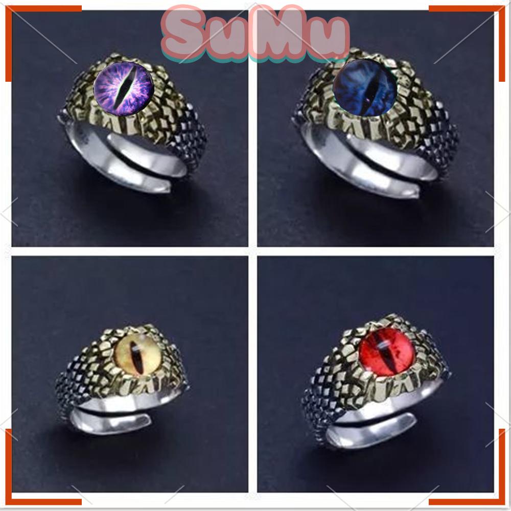 SUMU Nhẫn Nam Đính Đá Mắt Đỏ Phong Cách Punk