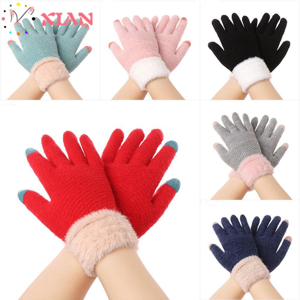 XIANTIN Găng Tay Dệt Kim Co Giãn Kiểu Hoạt Hình Đáng Yêu Cho Nam Và Nữ