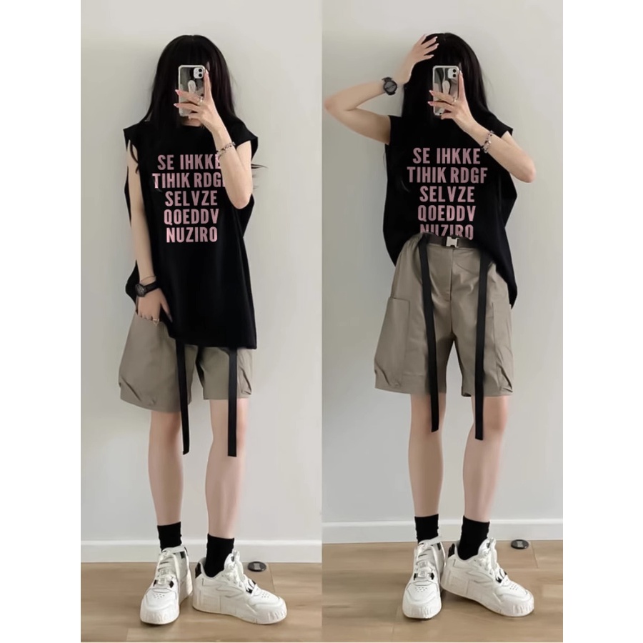 NRVP Áo Thun Nữ Không Tay 100% Cotton Thời Trang Hàn Quốc