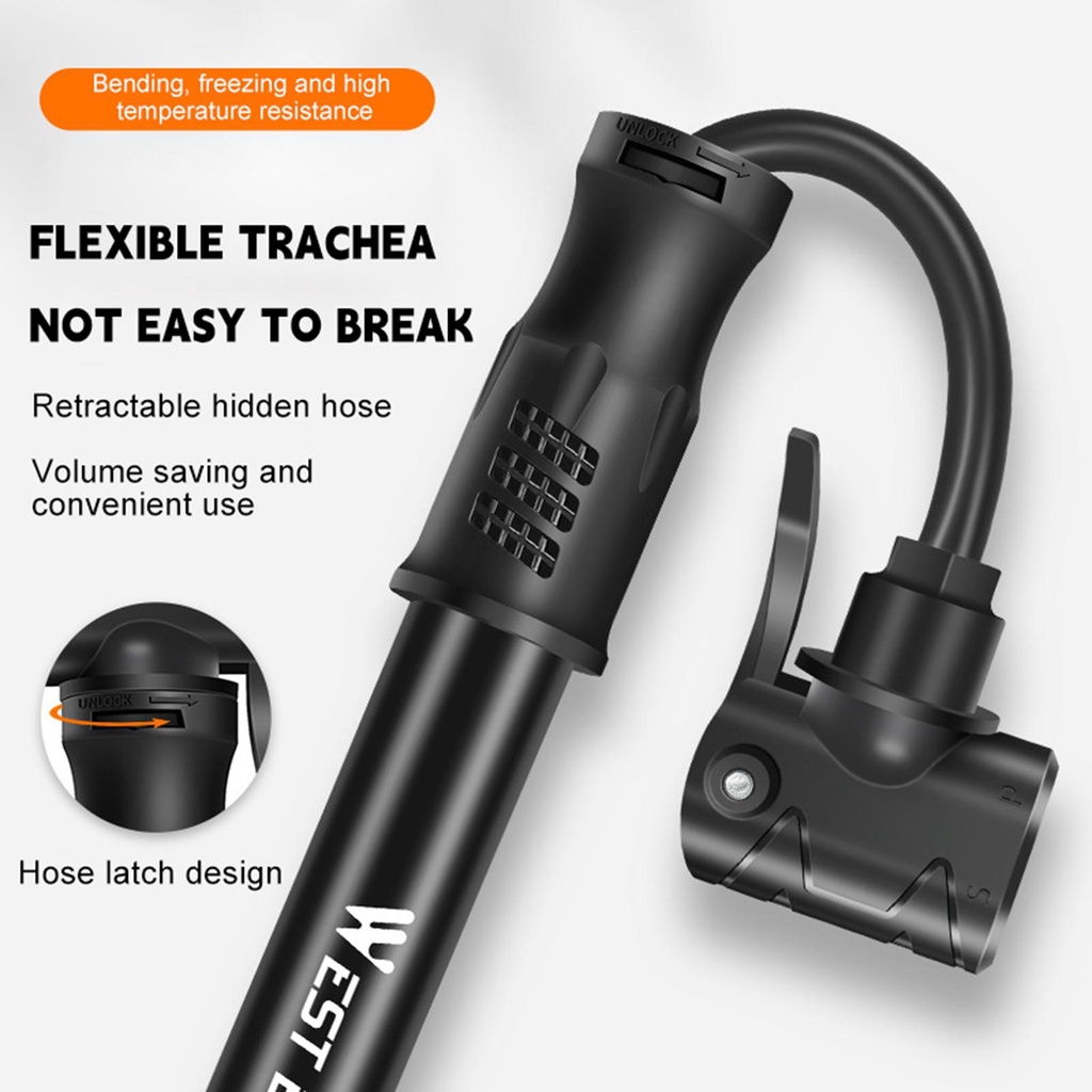 Bơm Xe Đạp Điện Áp Suất Cao Thiết Kế Lỗ Thông Dụng Phong Cách Mỹ