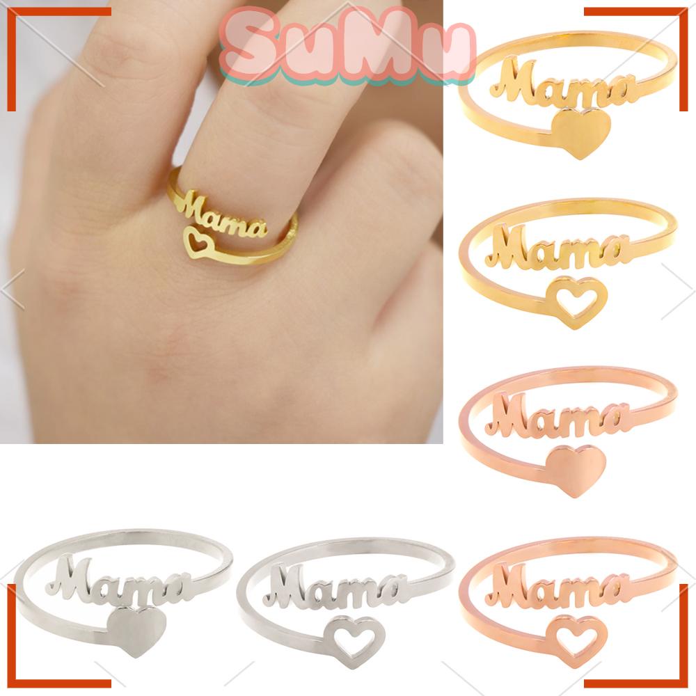 SUMU Nhẫn Hình Trái Tim Có Thể Điều Chỉnh Kích Cỡ Dành Cho