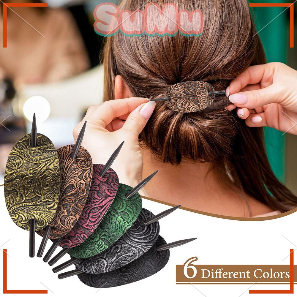 SUMU Dây Buộc Tóc Giả Da Hình Oval Thời Trang