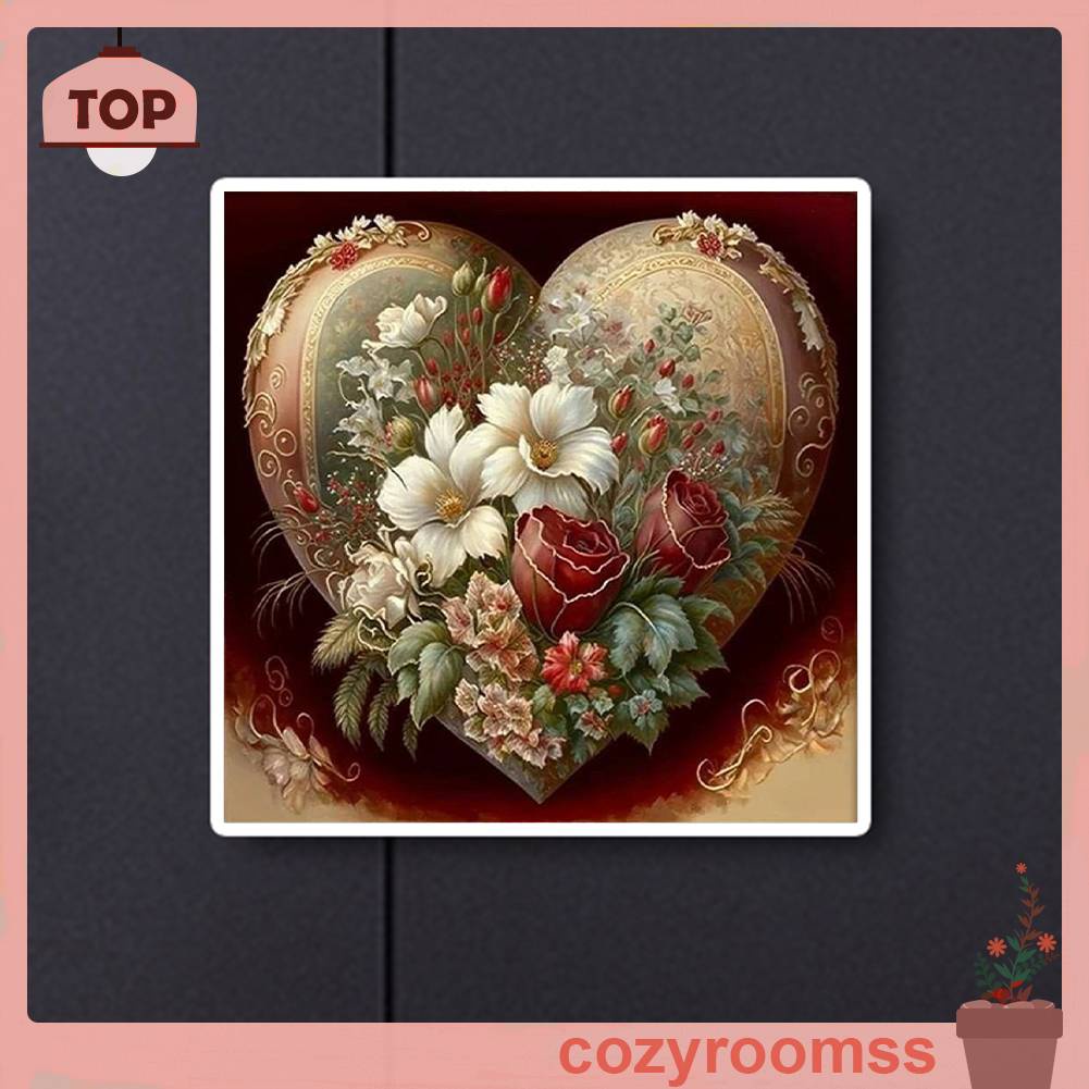 Tranh Đính Đá Kim Cương Toàn Bộ 5D DIY Hình Vẽ Hoa Trang Trí Nhà Cửa