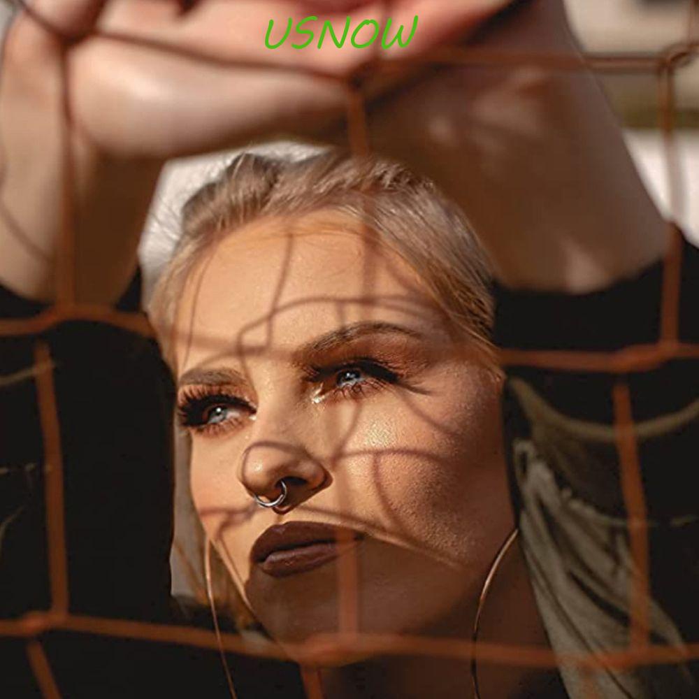 USNOW Khuyên Mũi Titan Hình Chữ D Phong Cách Ấn Độ