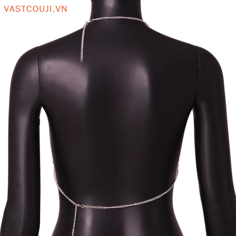 Vastji Áo Croptop Lưới Hở Lưng Đính Kim Sa Hình Trái Tim Gợi Cảm Cho Nữ