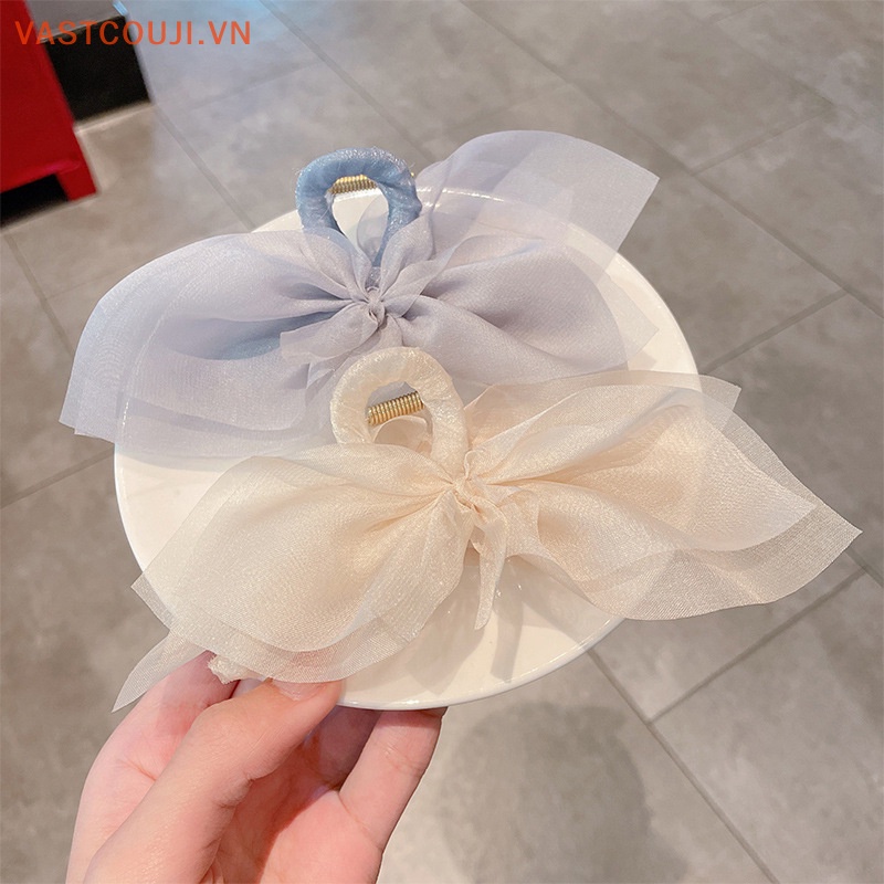 Kẹp Tóc Hình Nơ Lớn Bằng Vải Gạc Gợi Cảm Cho Nữ