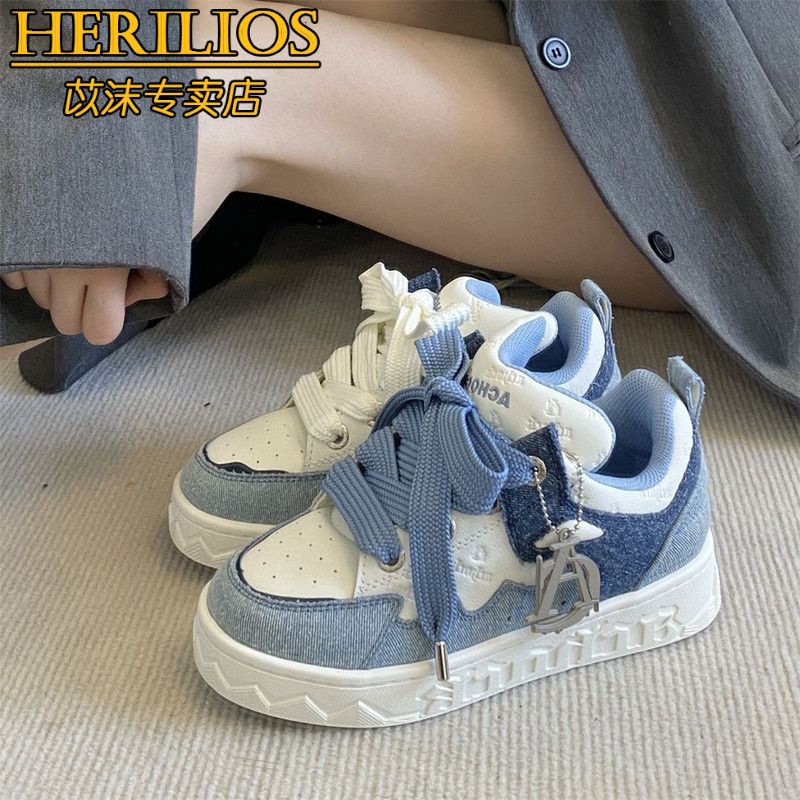 Giày Thể Thao Denim Màu Xanh Dương Thời Trang Mùa Hè 2023 Phong Cách Mới Cho Cặp Đôi