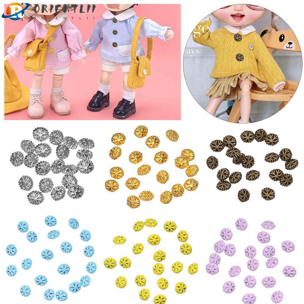 ORIENTLII 20 Nút Thắt Lưng Kim Loại Hình Bông Tuyết 5mm