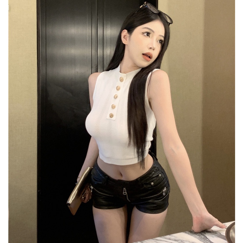 Áo Dệt Kim Sát Nách Cổ Lọ Thời Trang Mùa Hè