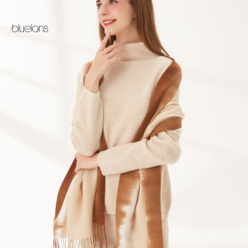 Khăn Choàng Cổ Chống Lạnh Chống Đóng Băng Màu Gradient Thời Trang Mùa Đông Dành Cho Nữ