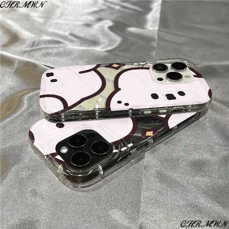 Ốp Điện Thoại Mềm Trong Suốt Hình Hai Chú Thỏ Dễ Thương Cho iPhone14promax 1312 / 11 7 / 8plus xr / sins 2R9X