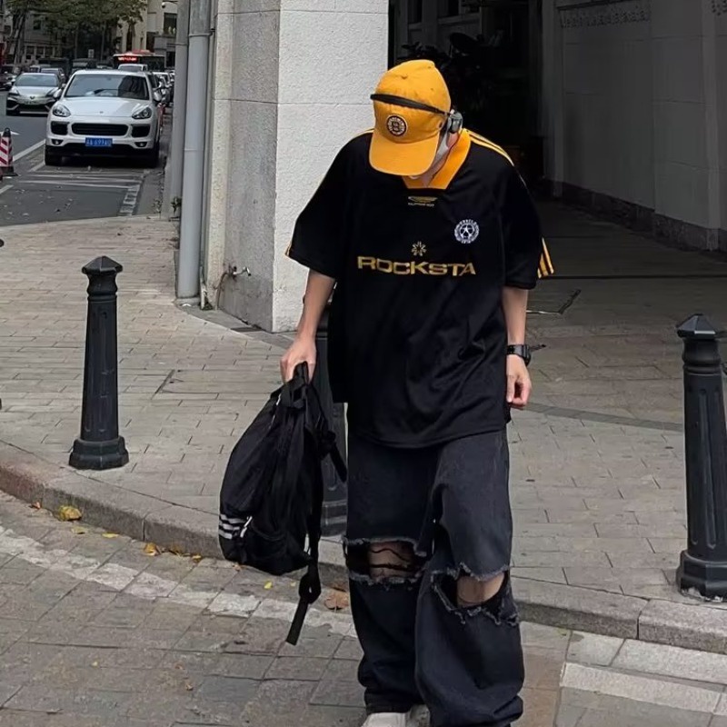 Áo Thun Tay Ngắn Cổ Chữ V In Chữ YOUTANG 2023 Phong Cách Harajuku Đường Phố Thời Trang Cho Nam Và Nữ