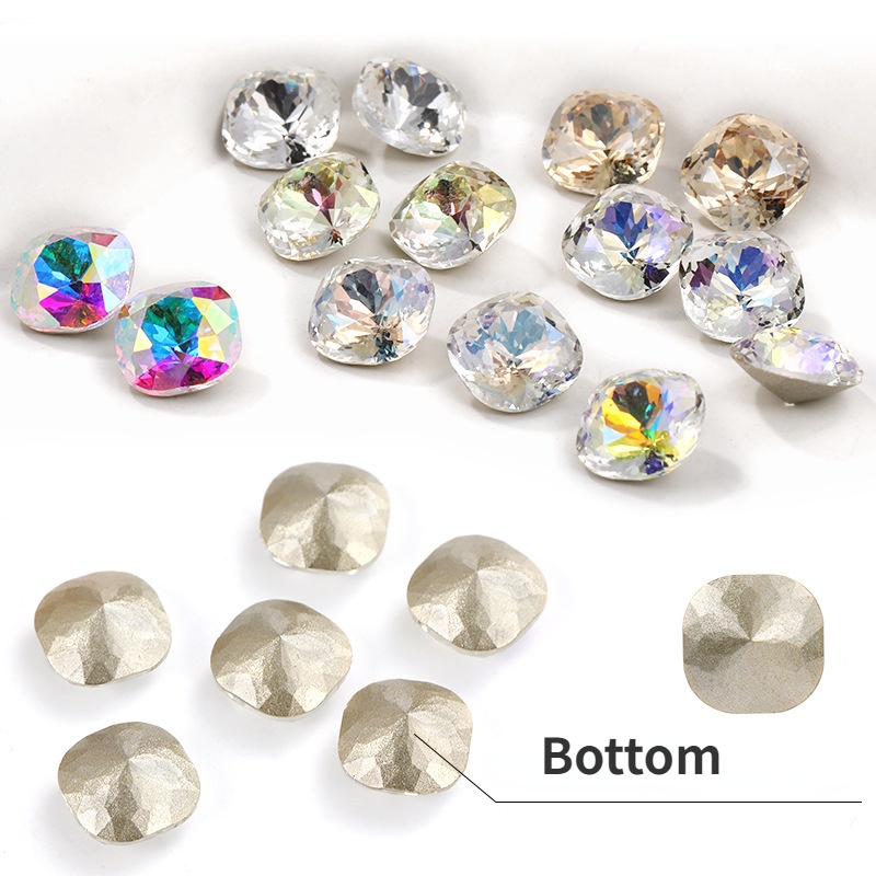 Đệm Kính Đá Pha Lê Hình Vuông K9 Siêu Sáng Bóng Chất Lượng Cao Trang Trí Móng Tay DIY