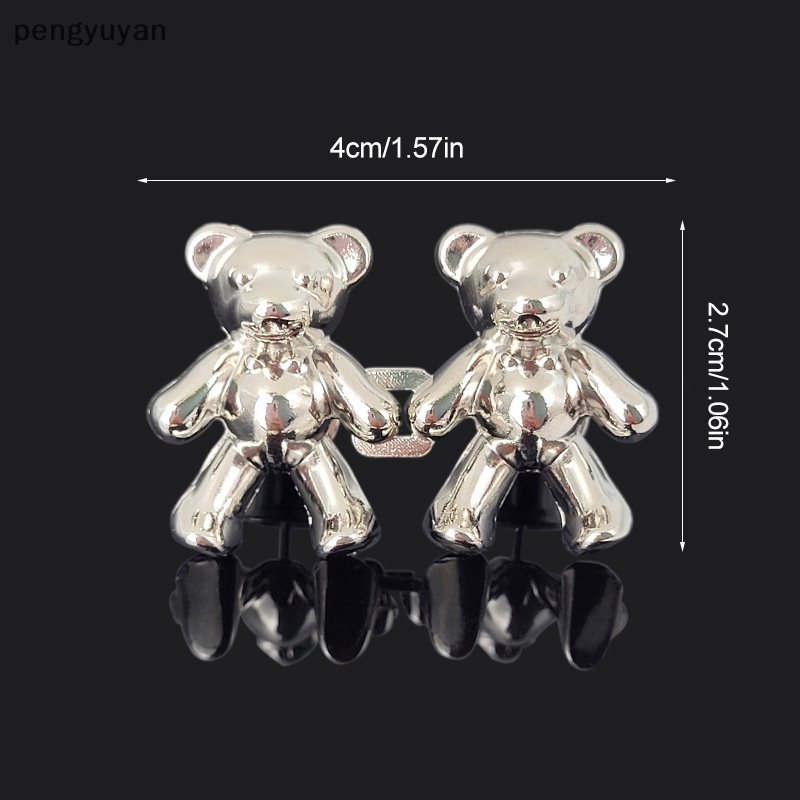[pengyuyan] 1 Cặp Kẹp Thắt Lưng Bằng Kim Loại Hình Gấu Có Thể Tháo Rời [Mới]