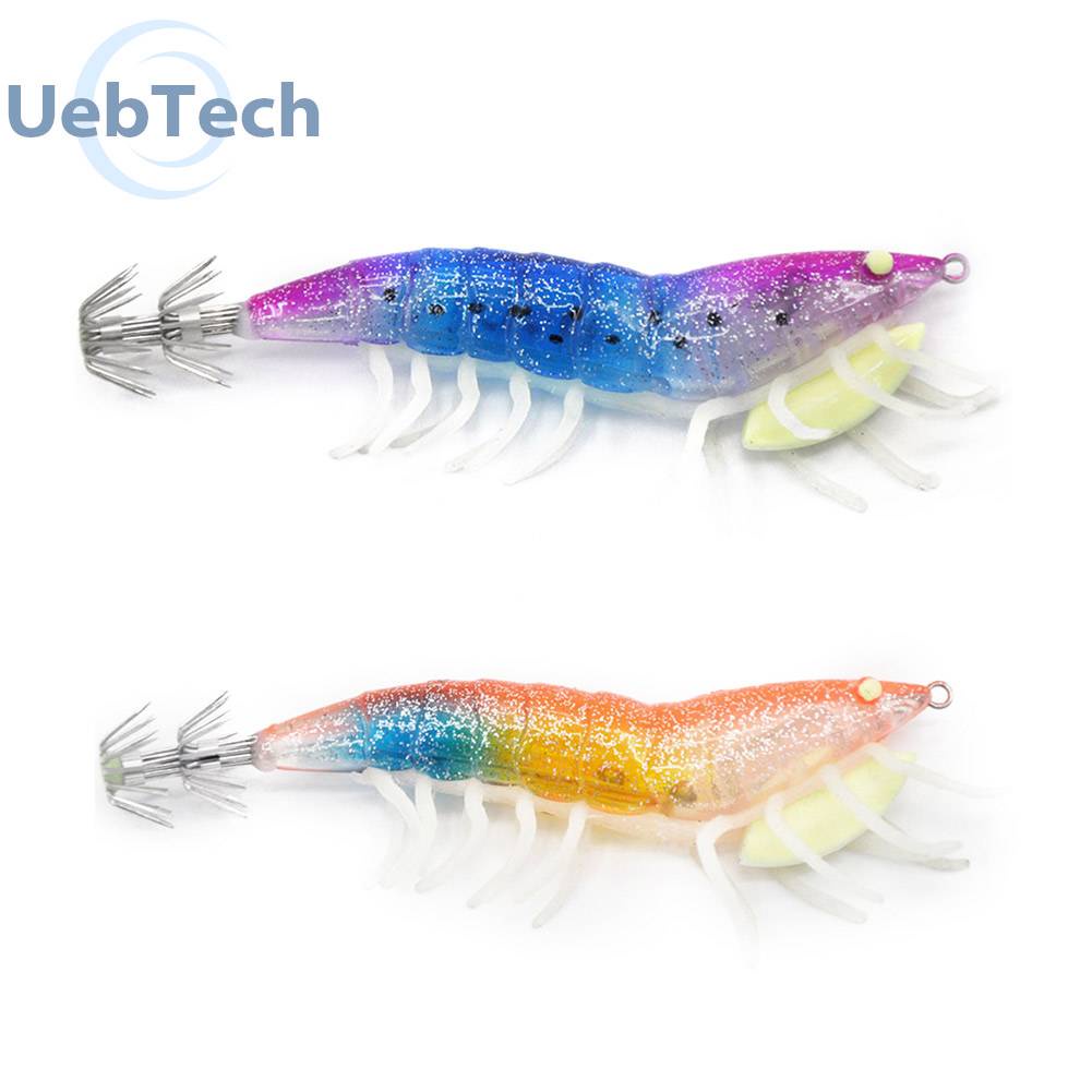 Mồi Câu Cá Giả Hình Con Tôm Mềm Phát Sáng