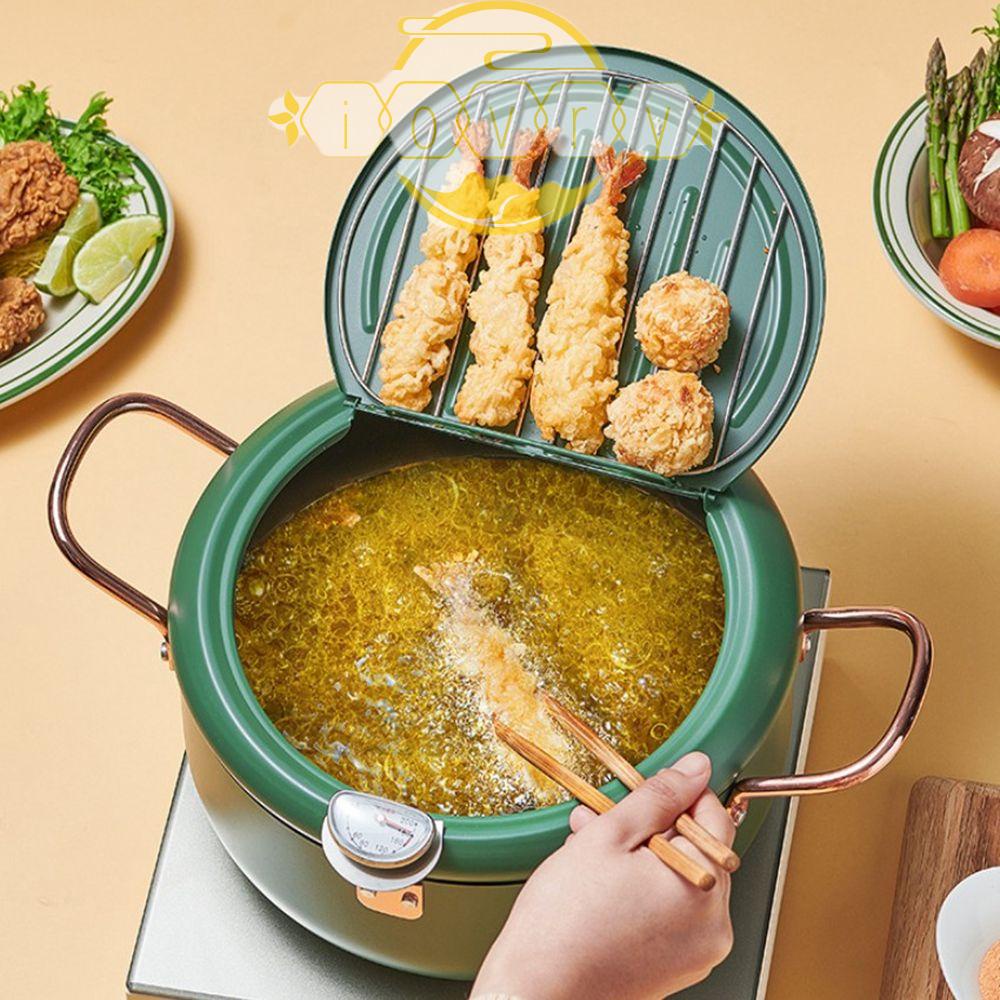 IVORY Nồi Chiên Bằng Thép Carbon Kèm Nắp Đậy Kiểm Soát Nhiệt Độ Dễ Vệ Sinh