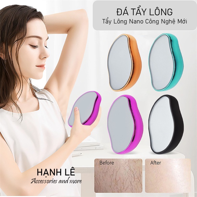 Đá tẩy lông bằng kính nano không đau Có Che tên sản phẩm cho bạn sử dụng dễ dàng tái sử dụng nhiều lần