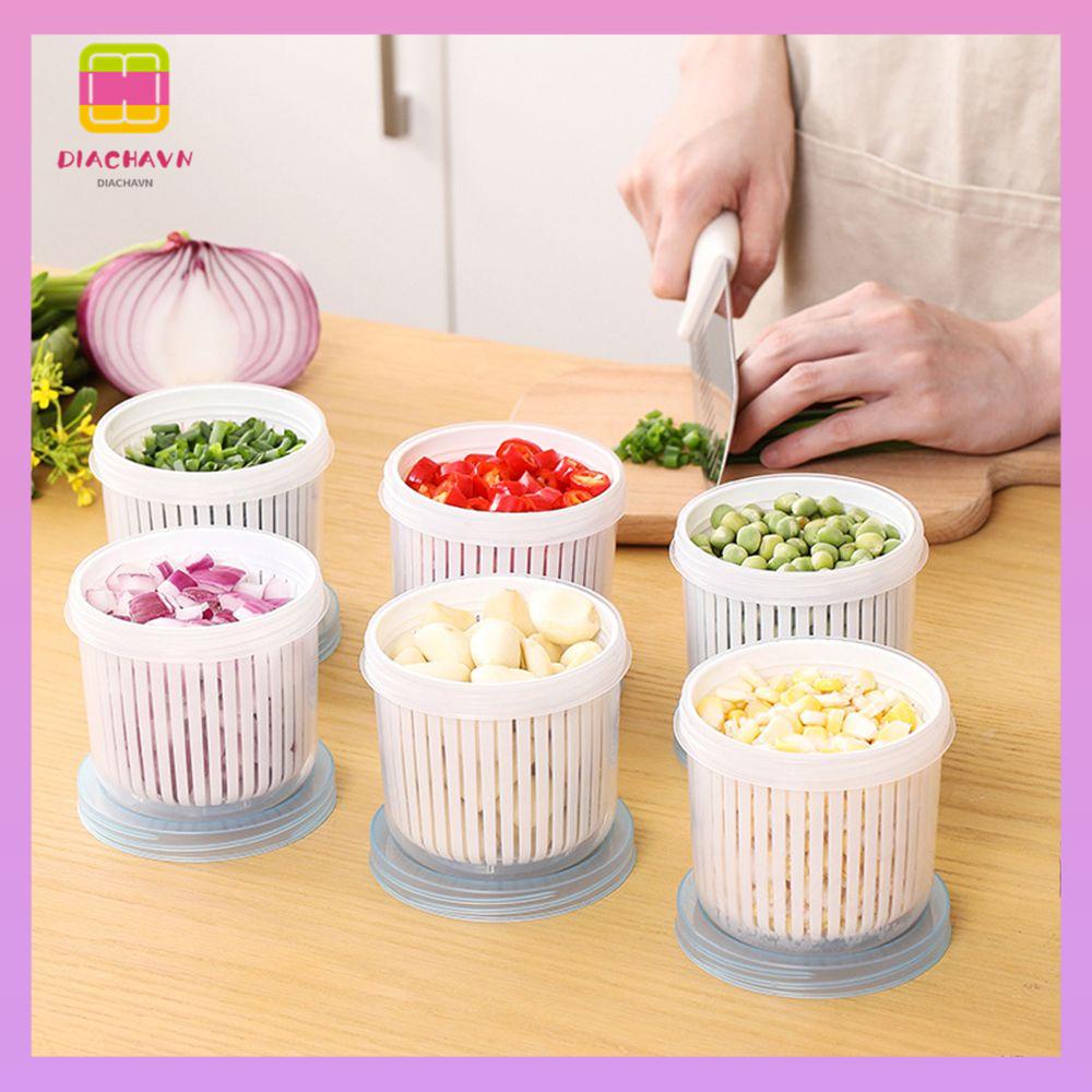DIACHAVN Rổ Rửa Rau Củ Quả Hai Lớp Kín Đáo Đa Năng Kèm Rổ Ráo Nước