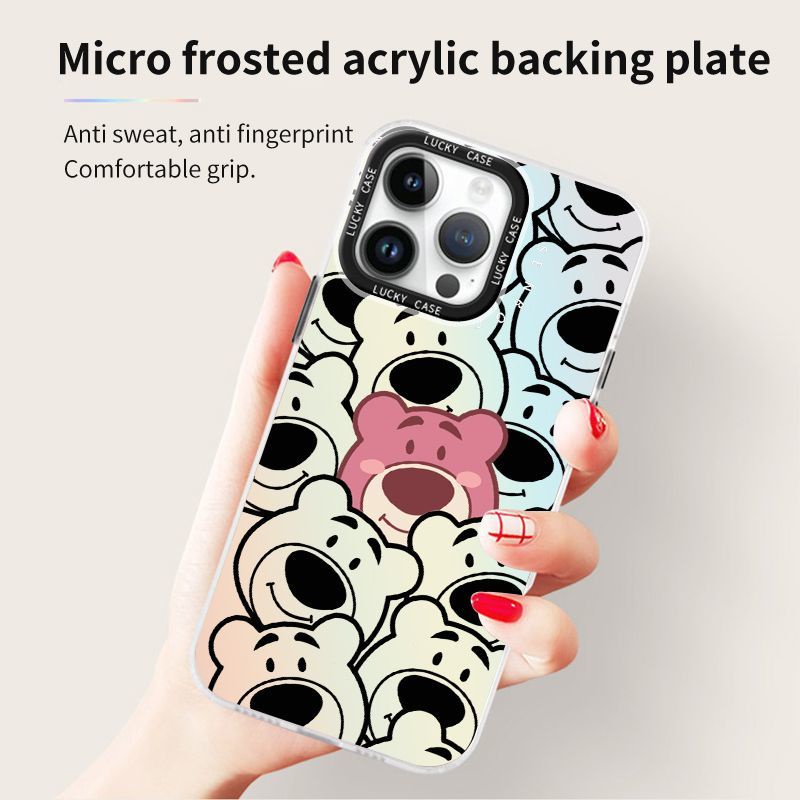 Ốp Điện Thoại IMD Màu Laser Họa Tiết Gấu Hồng Dễ Thương Cho iPhonexr12678plusins1314 N6KH