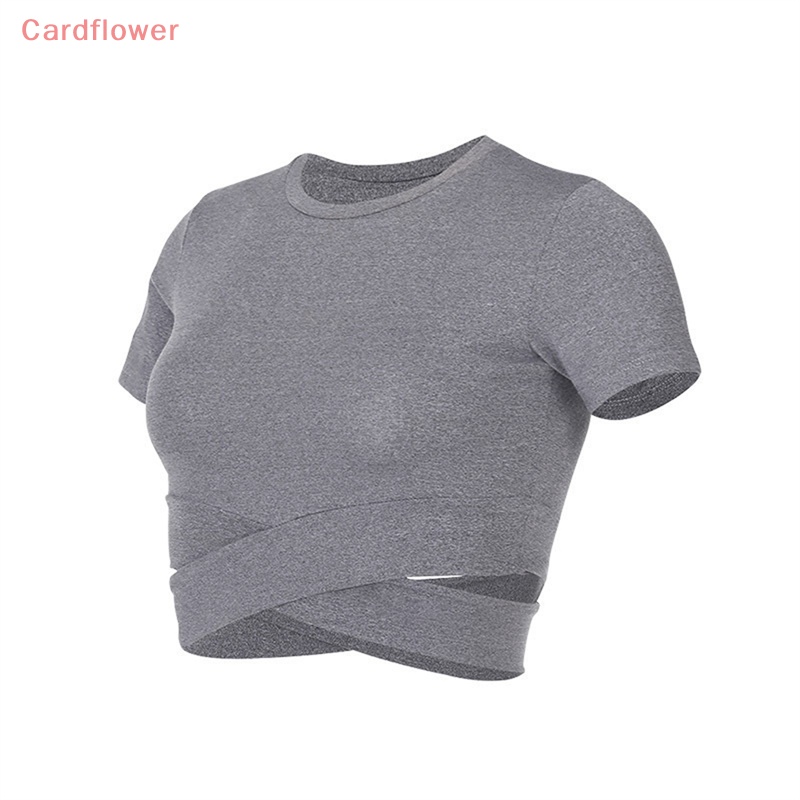 Áo Thun Croptop Tay Ngắn Màu Trơn Thời Trang Tập Yoga / Chạy Bộ Cho Nữ Mới