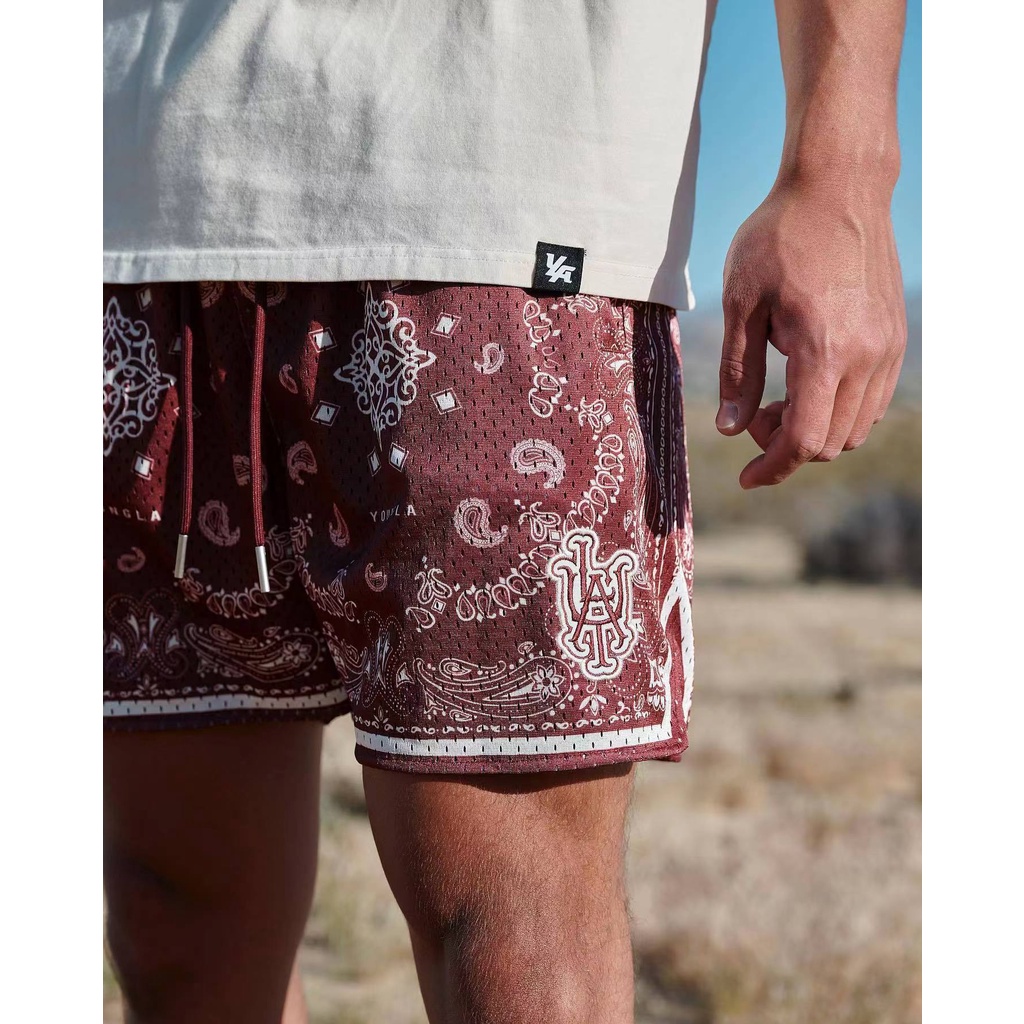 Quần Short Thể Thao Phối Lưới Thoáng Khí Nhanh Khô In Họa Tiết Thời Trang Mùa Hè Cho Nam