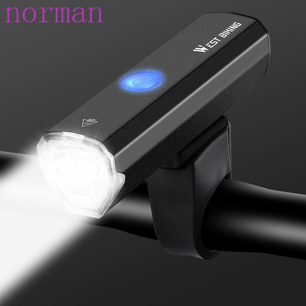 NORMAN Đèn Pha Led Cảnh Báo Gắn Phía Trước Xe Đạp Có Thể Sạc Lại Bằng Cổng USB
