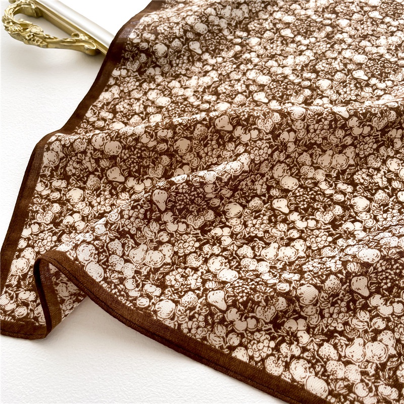 Khăn Choàng Cổ Hình Vuông 65 X 65cm Chất Liệu Cotton Lanh Mỏng In Họa Tiết Hoa Xinh Xắn Thời Trang Cho Nữ