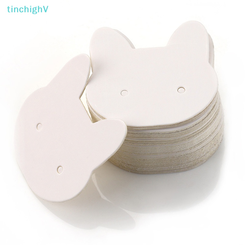 Set 100 Thẻ Giấy Các Tông Hình Mèo Dùng Để Trưng Bày Bông Tai / Vòng cổ DIY