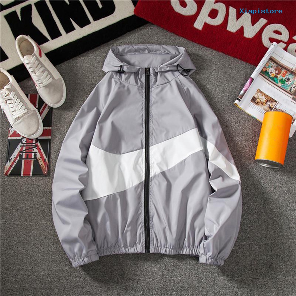 [XI] Áo Khoác Nam Dài Đến Giữa Bắp Chân Dáng Rộng Màu Sắc Tương Phản Thời Trang Xuân Thu