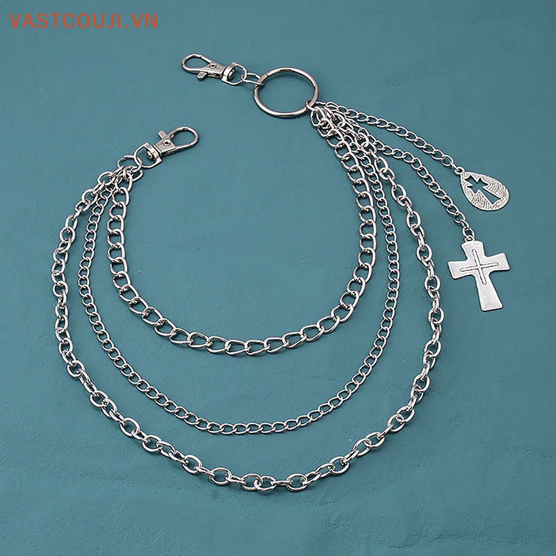 Dây Xích Kim Loại Đeo Thắt Lưng Quần Jean Nhiều Lớp VASTJI Punk Cho Nữ