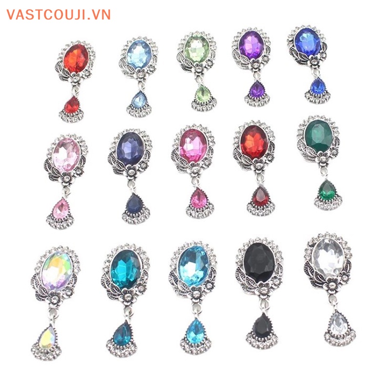 Ghim Cài Áo Hợp Kim 23 * 52mm Hình oval Đính Đá Trang Trí Đa Ứng Dụng