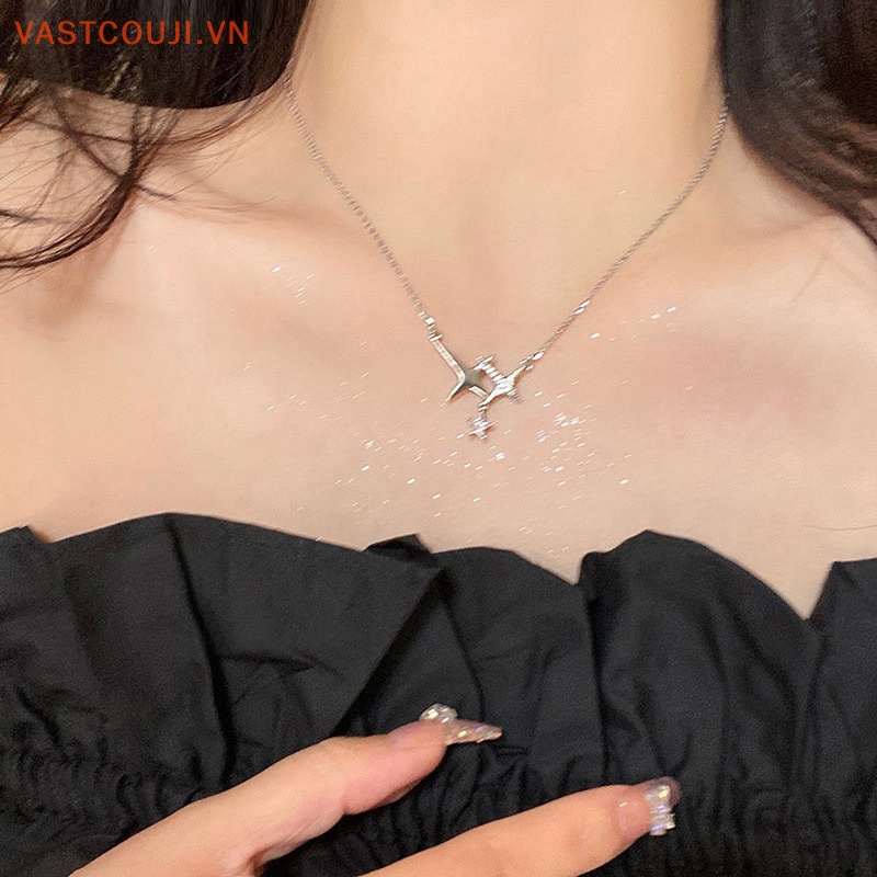 Vòng cổ Mặt Chữ Thập Đính Đá Pha Lê Ngôi Sao Đơn Giản Thời Trang Cho Nữ