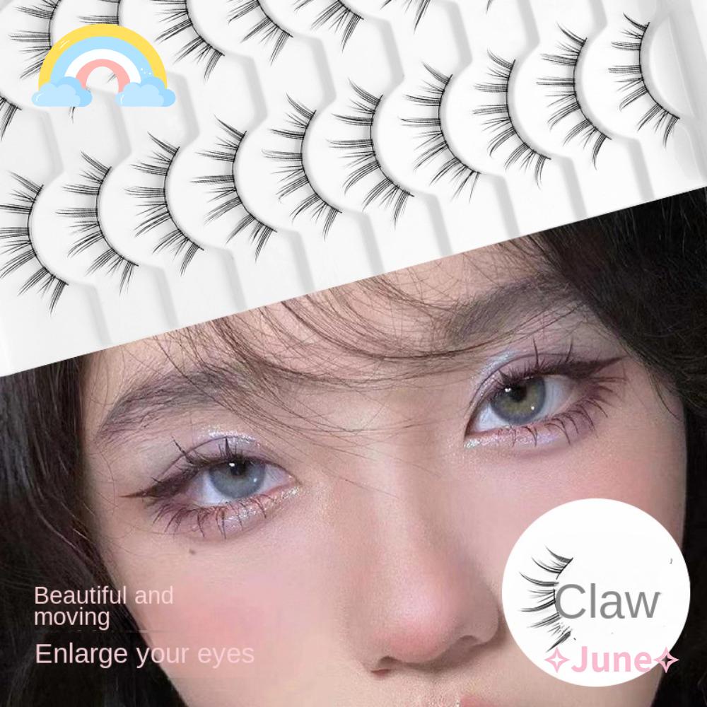 JUNE Set 5 / 7 / 10 Cặp Lông Mi Giả Bằng Sợi Tổng Hợp Siêu Nhẹ Phong Cách Nhật Hàn Dành Cho Nữ