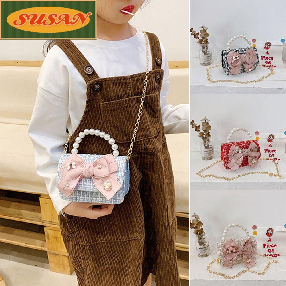 SUSANS Túi Đeo Chéo Mini Thắt Nơ Cho Bé Gái