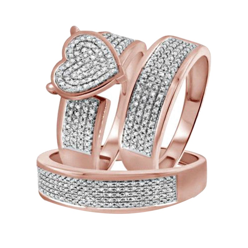 Ygt Set 3 Nhẫn Bạc 925 Đính Đá Sapphire Trắng Hình Trái Tim Siêu Đẹp Tinh Tế Cho Nữ