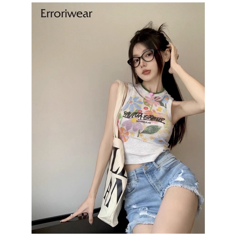 Áo sát nách nữ Erroriwear in hoa nhiều màu sắc thời trang 2023 cho nữ