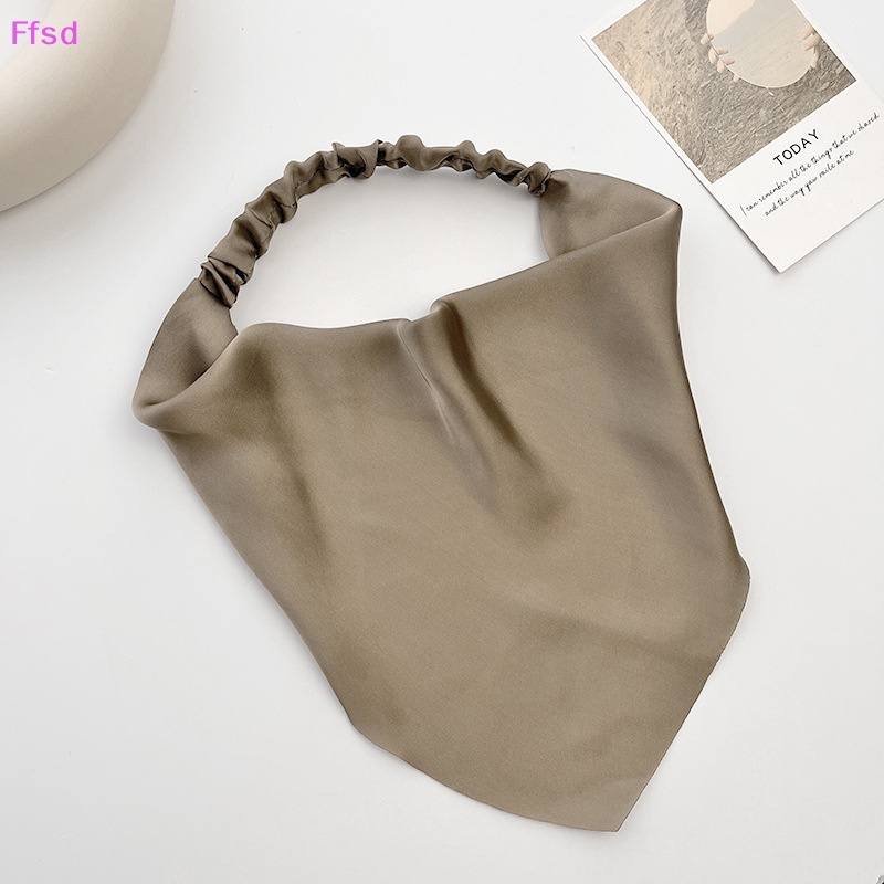 {Ffsd} Khăn Voan Trùm Đầu Bandana Hình Tam Giác Co Giãn Màu Trơn Trang Trí Tóc Thời Trang Mùa Hè Dành Cho Bạn Nữ * Bán Chạy