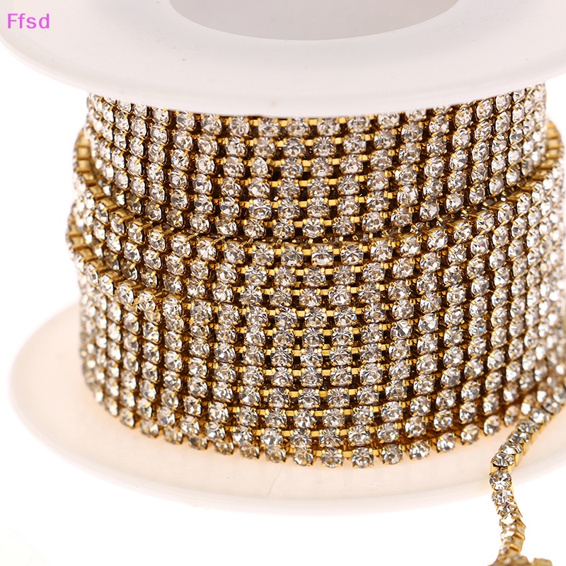 1 Cuộn Dây Xích 10M 2.0mm Đính Đá Lấp Lánh Dùng Trang Trí Quần Áo DIY