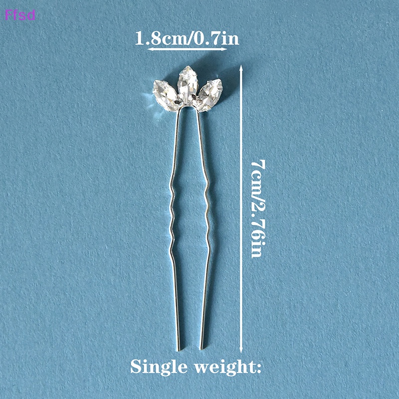 Trâm Cài Tóc Chữ U Đính Đá Pha Lê Màu Sắc Dành Cho Cô Dâu