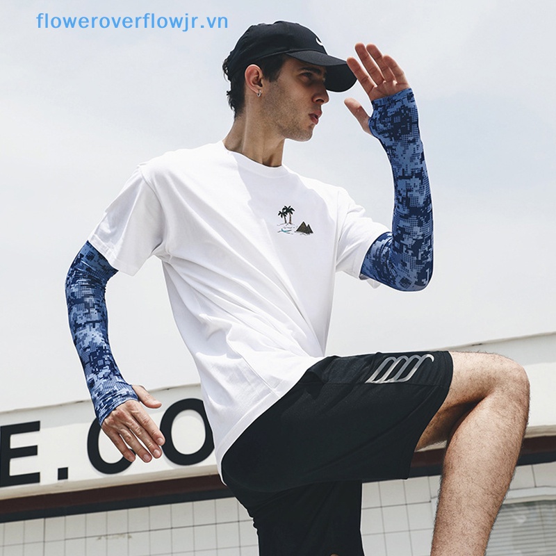 Đôi Găng Cánh Tay Bằng Lụa Lạnh Họa Tiết Rằn Ri Chống Tia UV