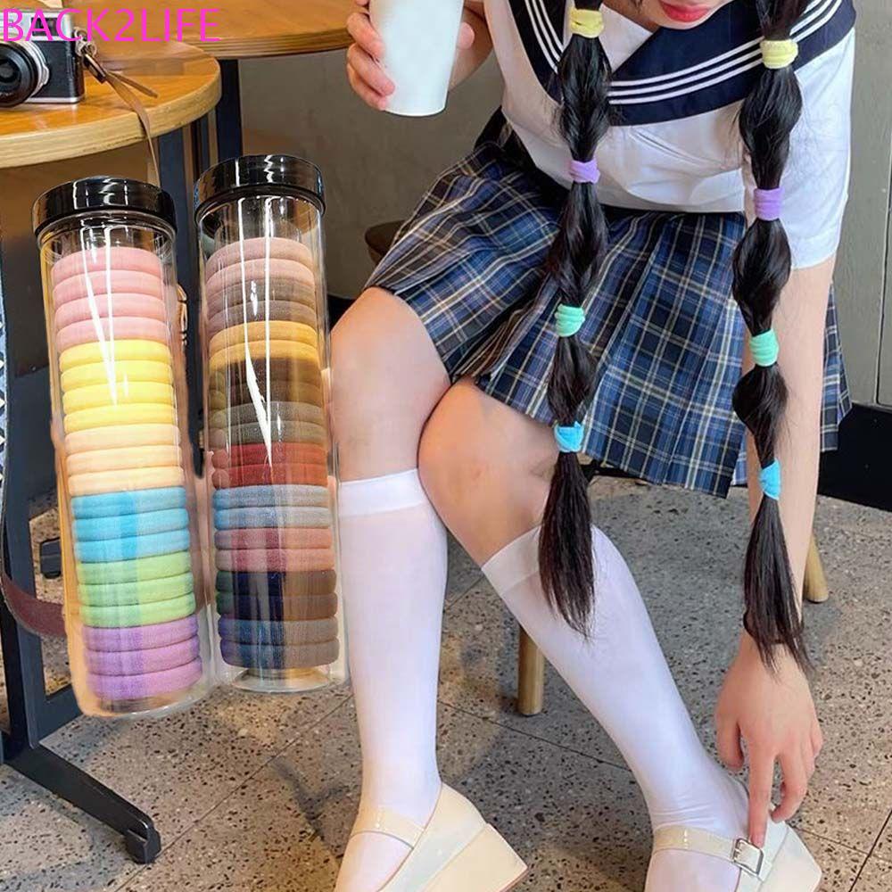 BACK2LIFE Dây Buộc Tóc Đuôi Ngựa Màu Trơn Đơn Giản Cho Nữ