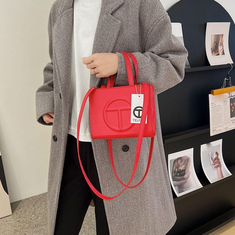 BLISS Túi Xách Da PU Đeo Chéo Ngăn Chứa Rộng In Chữ Thời Trang Cho Nữ